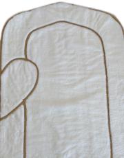 siyah beyaz süngerli kalpli çift seccadesi çantalı tavşan tüyü dokulu 7