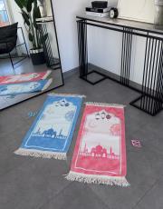 mavi kaymaz taban çocuk seccadesi ramazan temalı 3