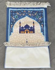 mavi kaymaz taban çocuk seccadesi cami dizayn 2