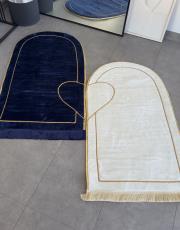 laci-beyaz kalpli çift seccadesi çantalı  süngerli