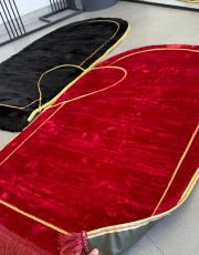 kırmızı siyah kalpli çift seccadesi çantalı  süngerli 3