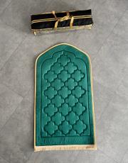 yeşil- gold biyeli ortopedik seccade yadigar serisi