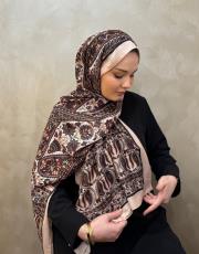 siyah - gold dubai vual desenli şal 2