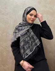 siyah dubai vual desenli şal 2