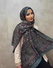 zümrüt yeşili dubai vual desenli şal