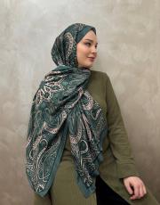 koyu yeşil valeria vual desen şal