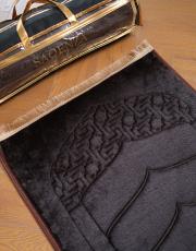 kahve ortopedik seccade peluş kumaşlı 2