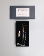 baklava desen kaplan gözü 33 lü tesbih ve esans seti