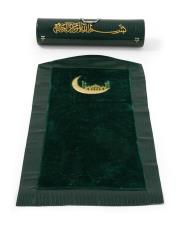 zümrüt yeşili çantalı süper lüks seccade - 1