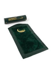 zümrüt yeşili çantalı süper lüks seccade - 1 2