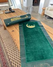 zümrüt yeşili çantalı süper lüks seccade - 1 6