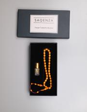 turuncu sıkma kehribar 33 lü tesbih ve esans seti