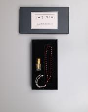 kızıl - baklava desen 8 mm çubuk sıkma kehribar 33 lü tesbih ve esans seti ( misket )