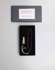 kızıl - ay yıldız 8 mm çubuk sıkma kehribar 33 lü tesbih ve esans seti ( misket )