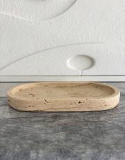 bej traverten sunum tabağı