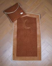 kiremit hilal desenli kabarık peluş seccade