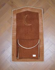 kiremit hilal desenli kabarık peluş seccade 2