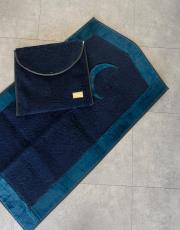 lacivert hilal desenli kabarık peluş seccade 4