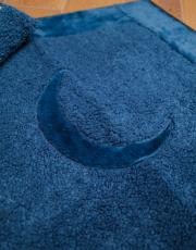 petrol mavisi hilal desenli kabarık peluş seccade 2