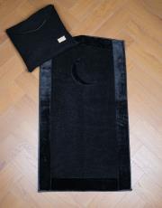 siyah hilal desenli kabarık peluş seccade