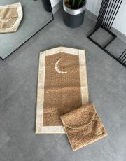 vizon hilal desenli kabarık peluş seccade 3