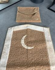 vizon hilal desenli kabarık peluş seccade 4