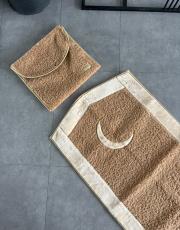 vizon hilal desenli kabarık peluş seccade 5