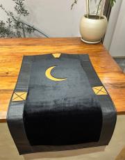 siyah deri detaylı peluş seccade 4