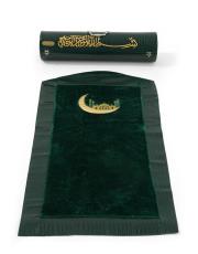 zümrüt yeşili çantalı süper lüks seccade - 2 ( isme özel )