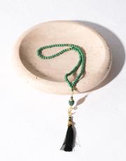 yeşil inci tesbih vavlı püsküllü