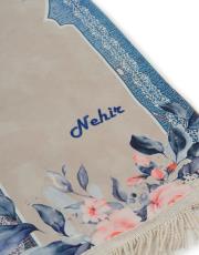 arapça yazılı mavi isme özel çocuk seccadesi 3