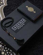 siyah şönil seccade seti  yaldız 2029 3