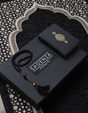 siyah şönil seccade seti  yaldız 2029 4