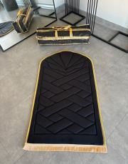 siyah - sarı biyeli ortopedik diz ağırtmayan  lüks seccade 4