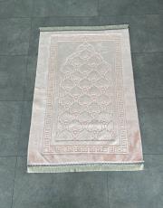 pudra deri astarlı baskılı peluş lüks seccade 5