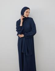 lacivert şallı namaz elbisesi 5