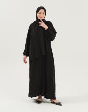 siyah şallı namaz elbisesi 4