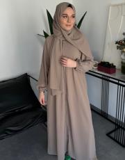 bej şallı namaz elbisesi 2