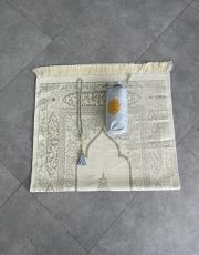 gri nakış işlemeli silindir keseli seccade 6