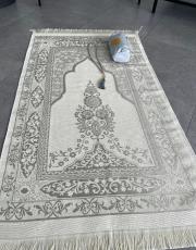 gri nakış işlemeli silindir keseli seccade 7