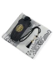 siyah nakış işlemeli silindir keseli seccade