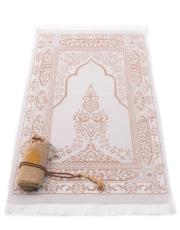 gold nakış işlemeli silindir keseli seccade 6