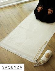 ekru nakış işlemeli silindir keseli seccade 3