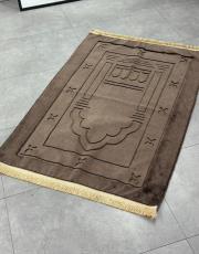 acı kahve deri astarlı peluş lüks seccade 2