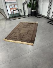 acı kahve deri astarlı peluş lüks seccade 2 4