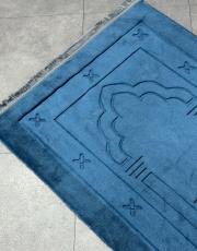 indigo mavi deri astarlı peluş lüks seccade 2 3