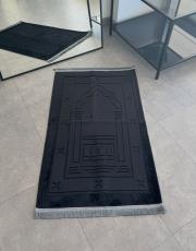 siyah deri astarlı peluş lüks seccade 2 2