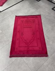 bordo deri astarlı peluş lüks seccade 2 3