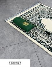 yeşil baskılı silindir çantalı  seccade 3