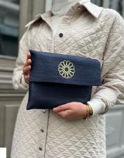 lacivert baskılı dikdörtgen çantalı  seccade 3